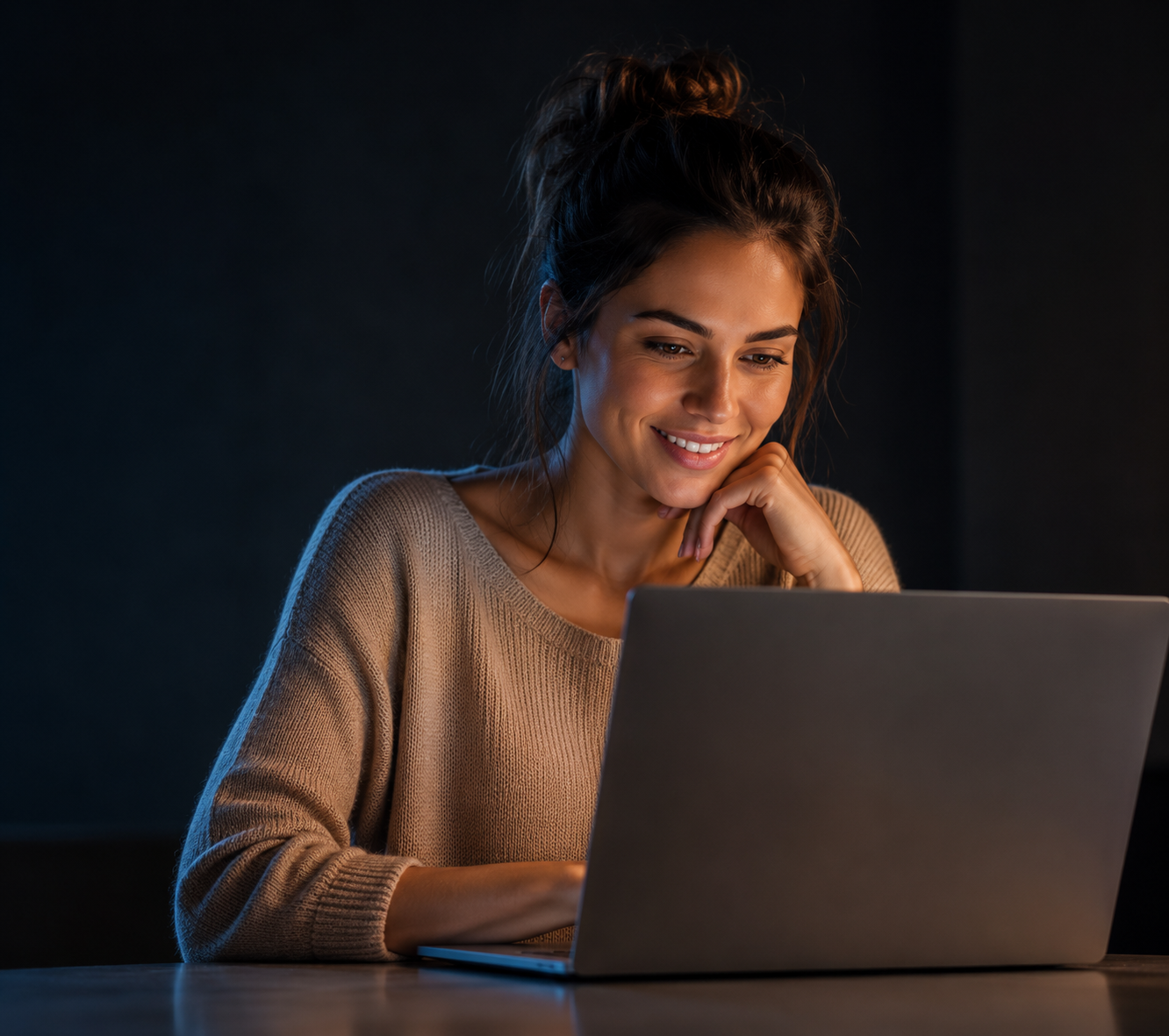 Customer engaging with a digital product on a laptop